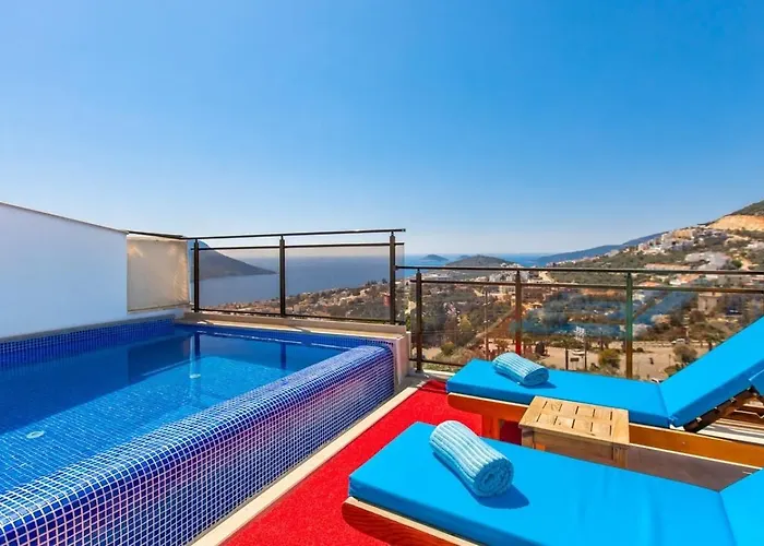 Kiziltas 3 Bedroom Seaview With Private Pool Lägenhet Kalkan